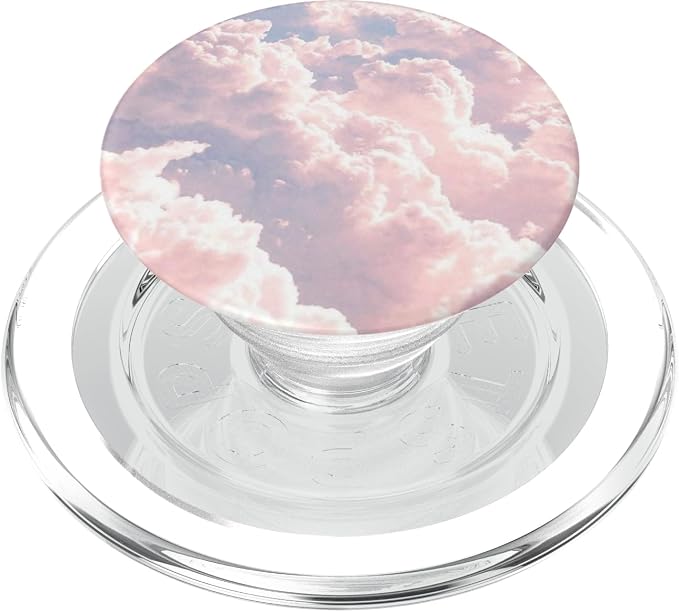 Pastel Pink and Purple Cloud Blue Sky Watercolor Clouds PopSockets Adhesive PopGrip