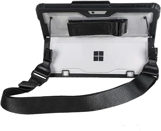 Surface Go4/Go3/Go2/Go Case Crystal Clear Multi-Angle Heavy Duty Rugged Shockproof Cover with Shoulder Strap Hand Strap Stylus Pen Holder Compatible with Keyboard