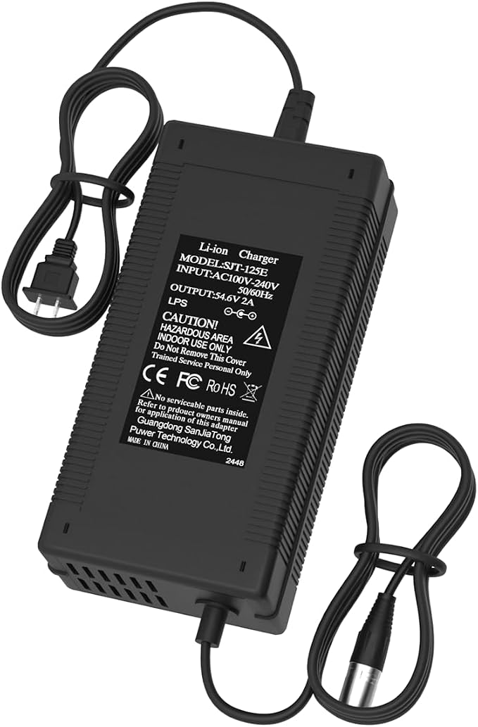 YASCO 54.6V 2A Wall Power Charger for for 48V Lithium Material Power 5.5mm DC Connector for 2.5mm/2.1mm (DC Connector)