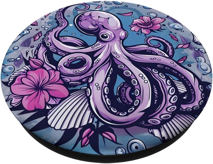 Purple Octopus PopSockets PopGrip for MagSafe