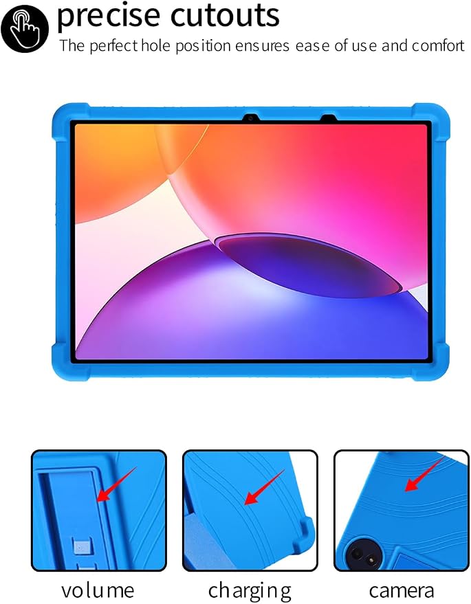 for TCL TAB A1 Plus 12.2 Inch Tablet CaseBOVUGAC Adjustable Stand Shockproof Easy Installation Slim and Lightweight Premium Silicone Protective Shell for TCL TABA1 Plus 12 Case Cover.(Black)