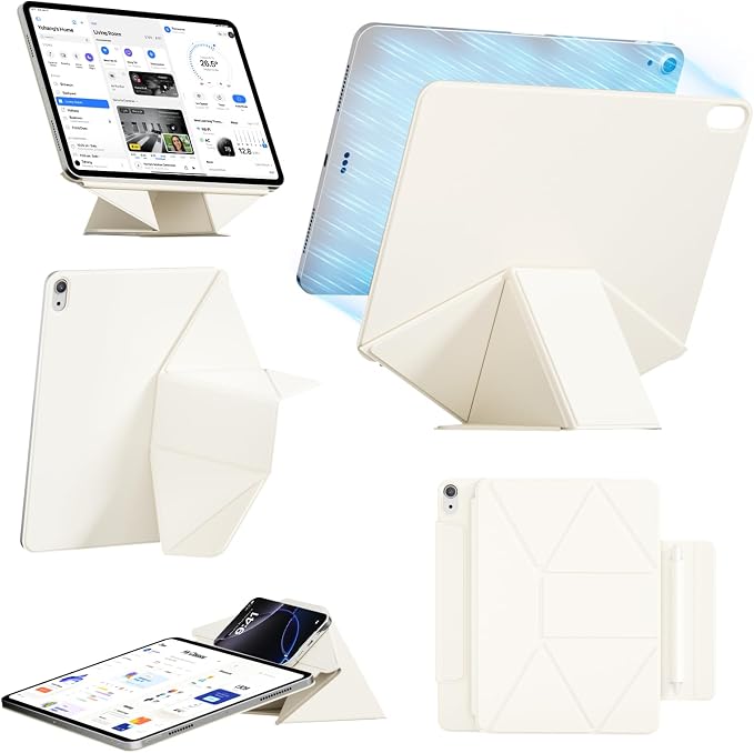 Dynamic Folio Magnetic Case for iPad A16 11th/10th Gen 11/10.9 inch | Removable Cover with 20+ Multi-Angle Stand Strong Attachment| Detachable Clasp| Ultra Thin| Auto Wake/Sleep Black