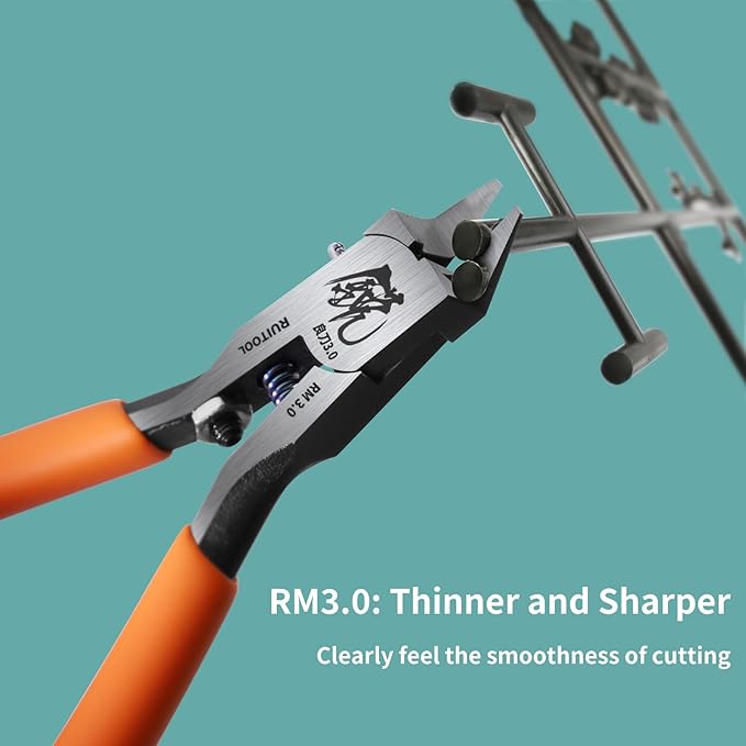 RUITOOL Model Nippers, Model Tools for Advancers to Repair and Fix Plastic Models, Ultra-thin Single Blade Model Nipper, Non-slip Grip 4.7 Inch Sprue Cutter for Plastic Model Building