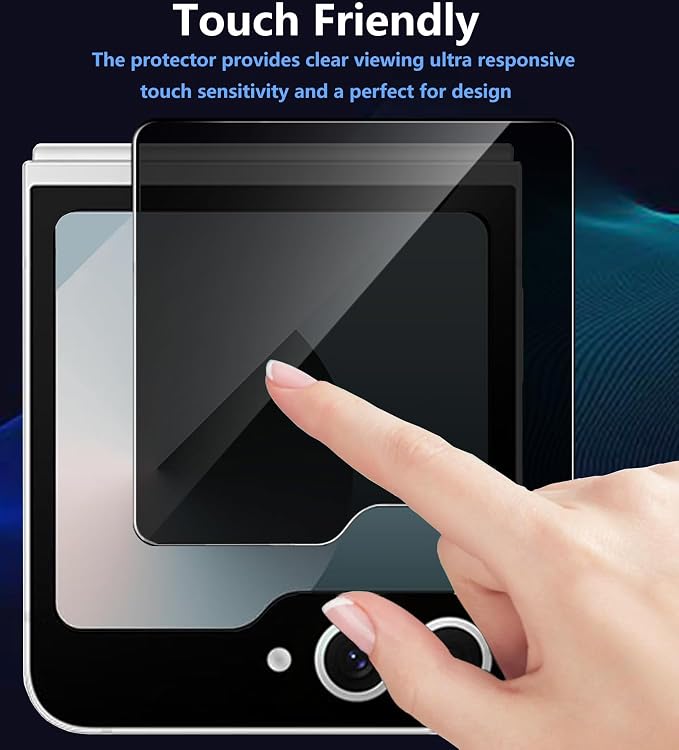 2+2 Pack for Samsung Galaxy Z Flip 5 Privacy Screen Protector TPU + Glass Anti-Fingerprint Scratch-Resistant Privacy Guard