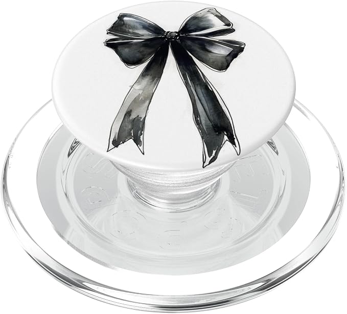 Girly | Bow in Watercolor || Coquette | Aesthetic Black Bow PopSockets Adhesive PopGrip