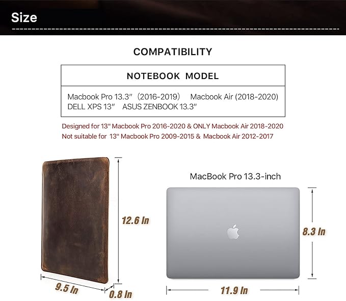 Top Grain Leather 12.9 Tablet Sleeve Slim Protector Vintage Design Fully Handmade Compatible with 12.9 iPad Pro 3/4/5/6 Gen Fits A2233 A2069 A2378 A2379 A2461 A2462 Coffee 12.9 Inch