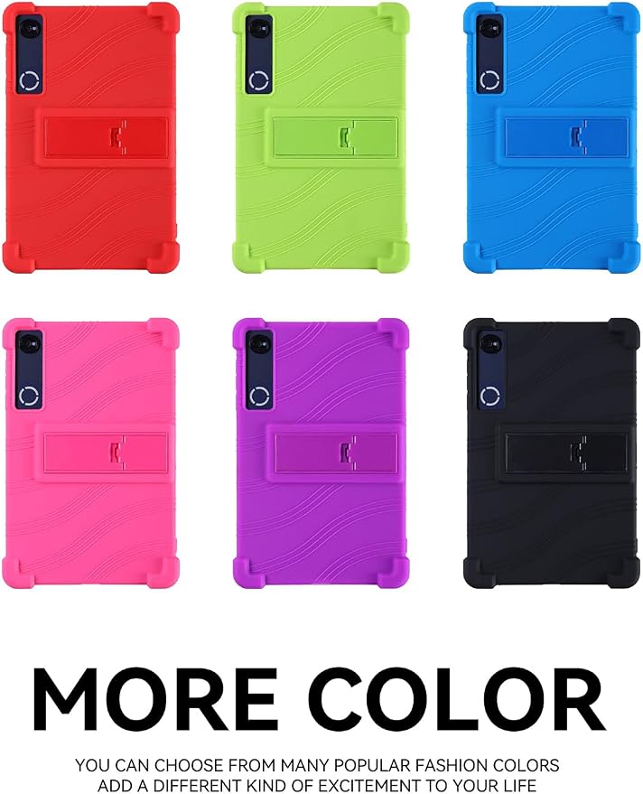 Silicone Case with Kickstand for Lenovo Legion Y700 Gen 4 / Gen 5 8.8 [TB323FU] Shockproof Protective Cover with Stand for Gaming Tablet (Black)