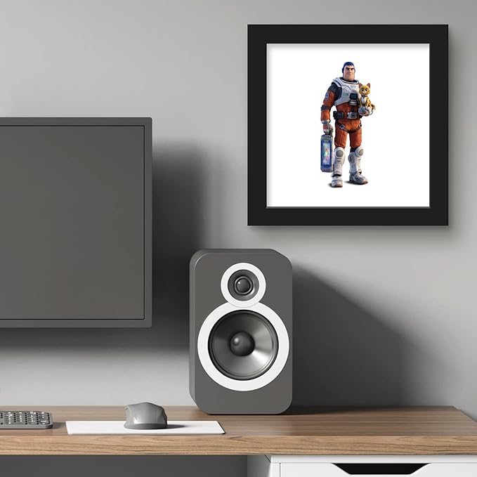 Trends International Gallery Pops Disney Pixar Lightyear - Buzz Lightyear and SOX Wall Art Wall Poster, 12" x 12", Black Framed Version