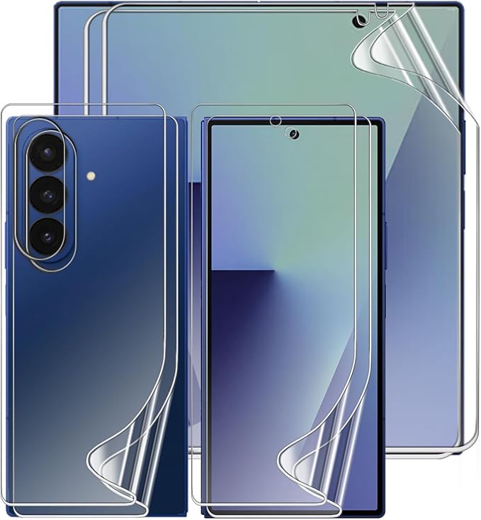2 Sets Screen Protector for Samsung Galaxy Z Fold 4 7.6 High Definition Clear Soft TPU Screen Protector 2 Front + 2 Inner Flexible Film Hydrogel Self-Healing Bubble-Free