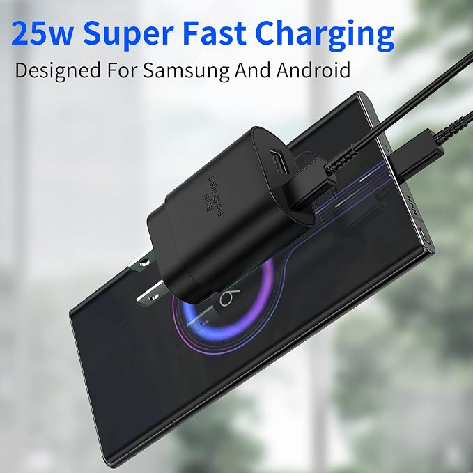 Super Fast ChargerType C Fast Charger 25W 2-Pack USB C Wall Charger Block Compatible for Samsung Galaxy S22+/S22/S21/S20/Ultra/PlusNote 10/Note10+/Galaxy Tab S7/S8