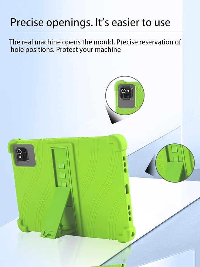 for kelankeke K10 Android 10-Inch TabletUYRUREL Skin-Friendly Soft Silicone Protective CaseFull Protection Against Drops and Scratcheswith Adjustable Viewing StandBlack.