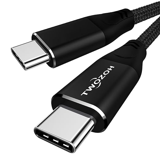 Twozoh USB C to USB C 3.2 Gen 2 Cable 20Gbps Data Transfer 100W PD Fast Charging 4K Video Output Monitor Cord (10FT Grey) 2-Pack
