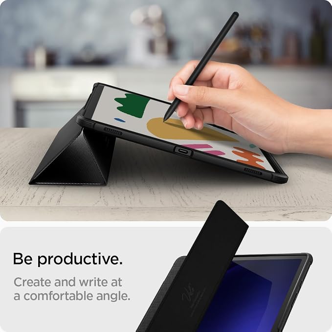 Spigen for Galaxy Tab S10 FE Plus Case (2025) Rugged Armor Pro Protective Tri-Fold Cover and S Pen Holder 13.1 inch Black