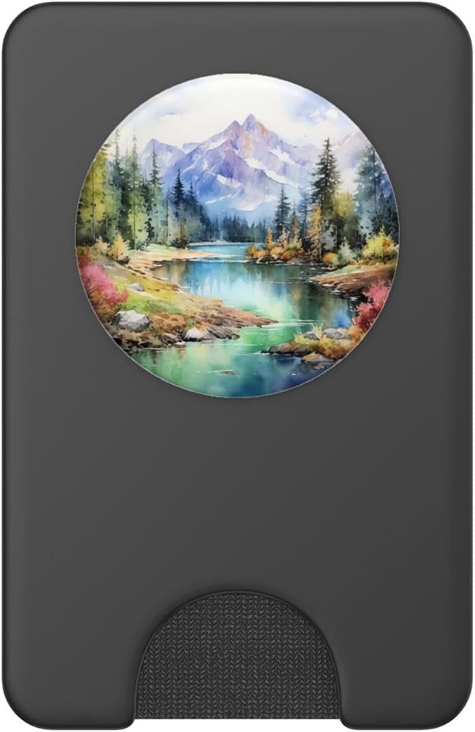 Watercolor Mountains Landscape Lake Nature PopSockets PopGrip for MagSafe