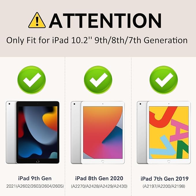 BMOUO Kids Case for iPad 9th/8th/7th Generation (iPad 10.2 Inch 2021/2020/2019) with Built-in Screen Protector Durable Shockproof Handle Stand iPad 9th 8th 7th Generation Case for Kids Black