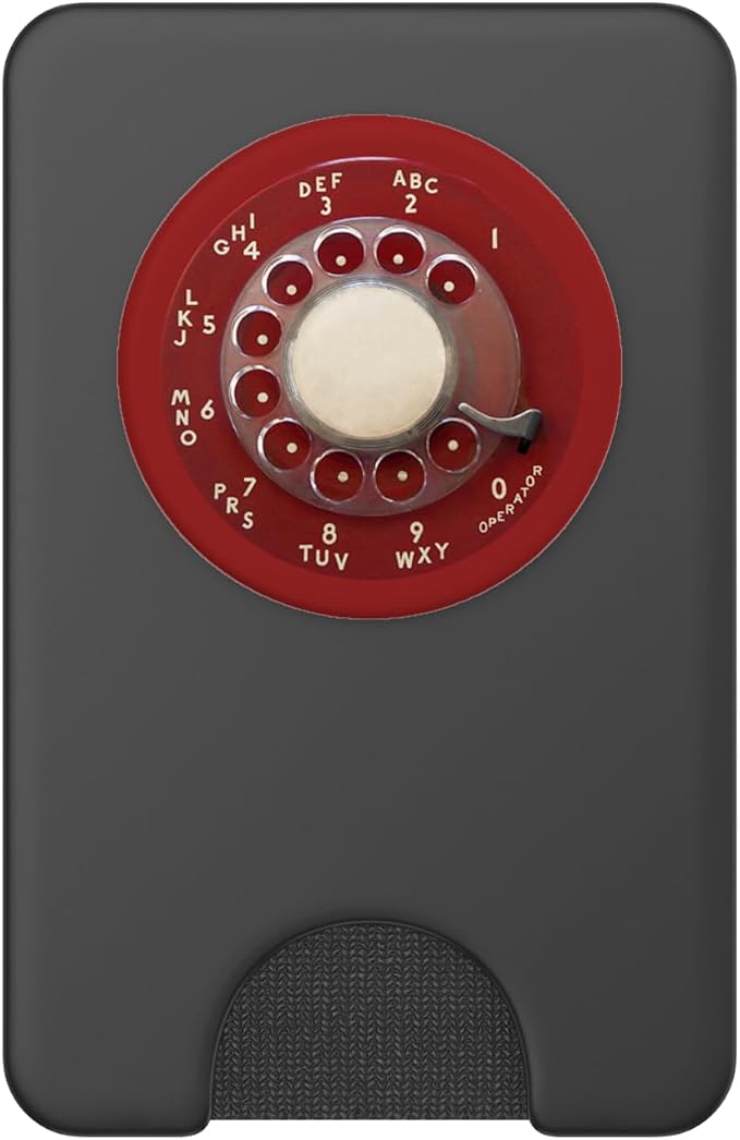 Red Rotary Phone Dial Retro Mid Century Vintage Dial PopSockets Adhesive PopGrip