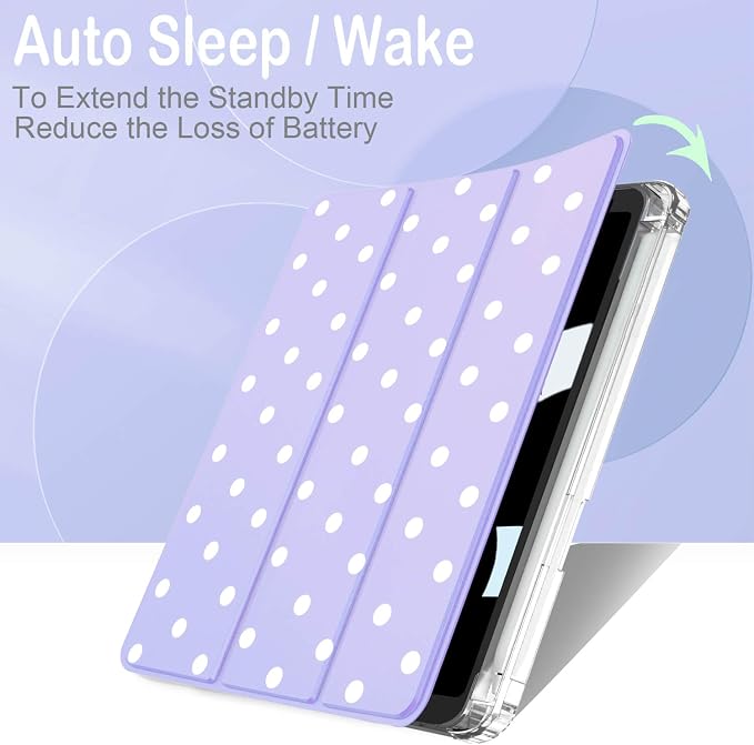 Feams Case for iPad mini 7 A17 Pro 2024/iPad Mini 6 2021 Slim Lightweight Trifold iPad mini 7 A17 Pro Case 8.3 Inch 2024 Clear Back Cover with Pencil Holder &amp Auto Sleep Blue Bow