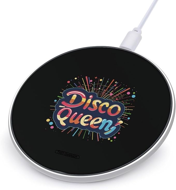 Vintage Disco Wireless Charger SlimWireless Charging Pad Anti-Slip Charger Mat for Men Women
