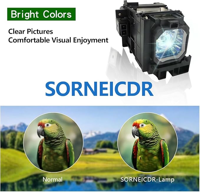 SORNEICDR NP06LP Replacement Projector Lamp Bulb Compatible with NEC NP1150 NP1200 NP1250 NP2150 NP2200 NP2250 NP3150 NP3151 NP3151W NP3250 NP3250W NP3200, with Housing