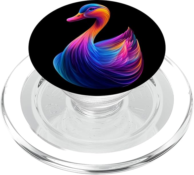 Colorful Goose Cute Farm Animal Lover Men Women Kids Black PopSockets PopGrip for MagSafe