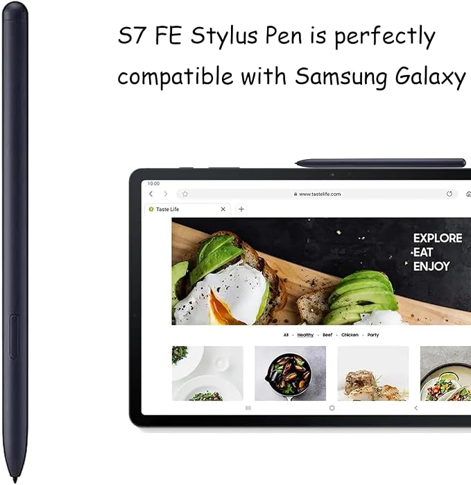 2 Pack Tab S7 FE S Pen for Samsung Galaxy Tab S7 FE Stylus PenGalaxy Tab S7 FE Stylus Pen Replacement for Samsung Galaxy Tab S7 FE Pen (Black)