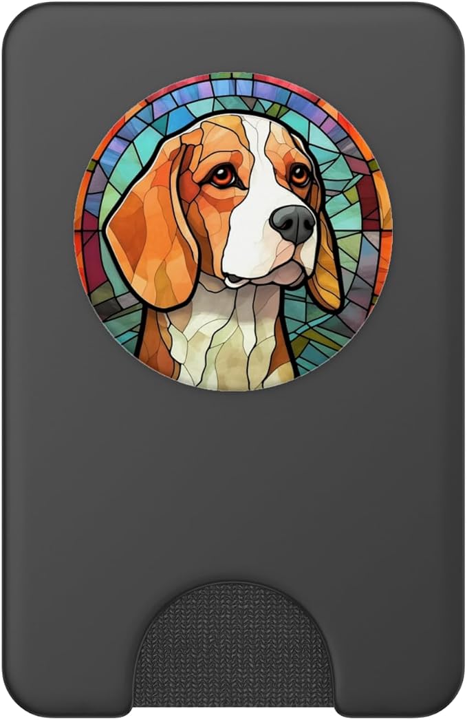 Beagle Dog Stained Glass PopSockets PopGrip for MagSafe