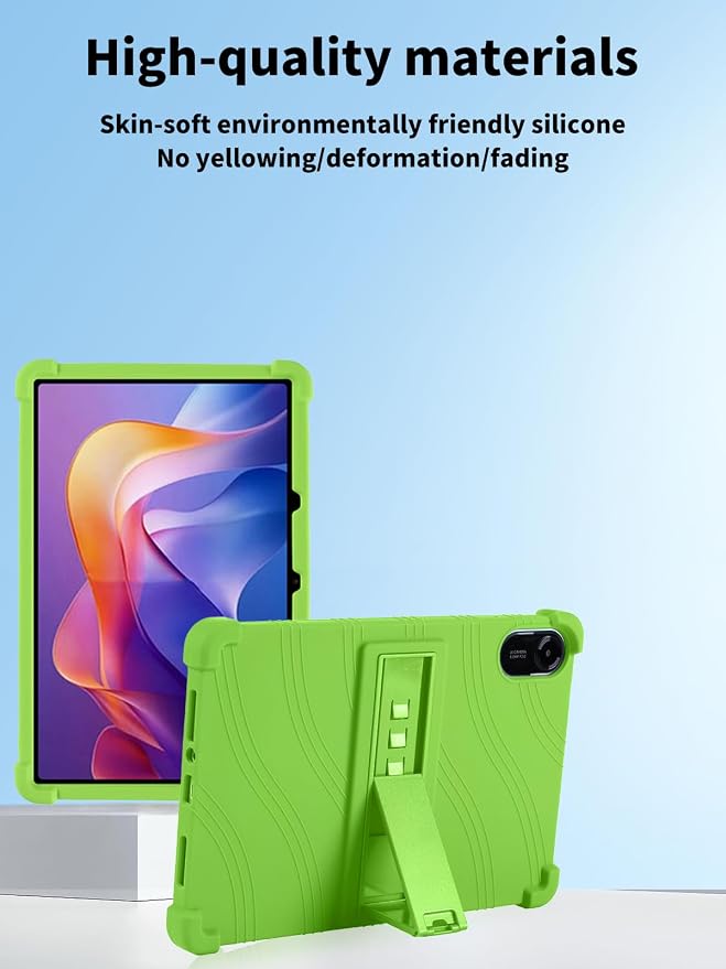 Case for Xiaomi Redmi Pad 2 Tablet 11inchNOUKAJU Tablet Protection CaseAdjustable BracketSoft SiliconeSilicone Protection Cover for Redmi Pad 2(Black)