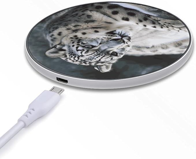 Snow Leopard Wireless Charger 10W Fast Charging Pad Anti-Slip Qi Certified Wireless Charging Pad Charging Station Portable Phone Charger for All Wireless Charging Smartphone
