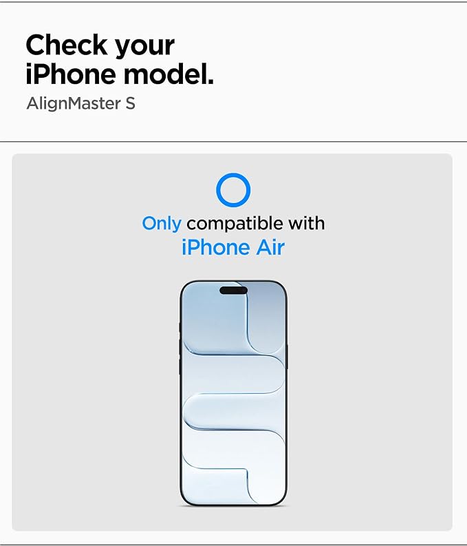 Spigen AlignMaster S Tempered Glass Screen Protector Guard for iPhone Air [2 Pack]
