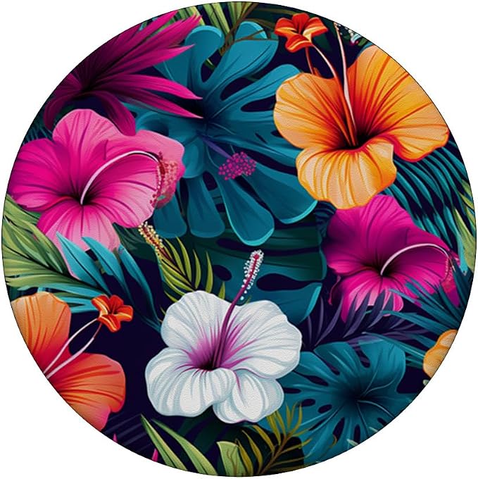 Watercolor Hibiscus Pattern Hawaii Flower Tropical Floral PopSockets PopGrip for MagSafe