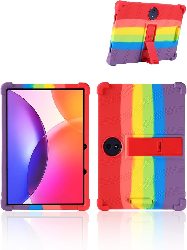 for TCL TAB A1 Plus Android 16 Tablet12.2 2.4K Ultra Clear Display Tablet Model CaseUYRUREL Soft Silicone Adjustable Stand Cover Lightweight Kids FriendlyBlack.