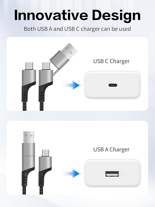 YACSEJAO Coiled USB C Charging Cable with USB A Adapter 2-in-1 Spring Coiled Phone Charger Cord 480Mbps Data Transfer Compatible Tablets Laptops Power Banks and More (Right Angle)