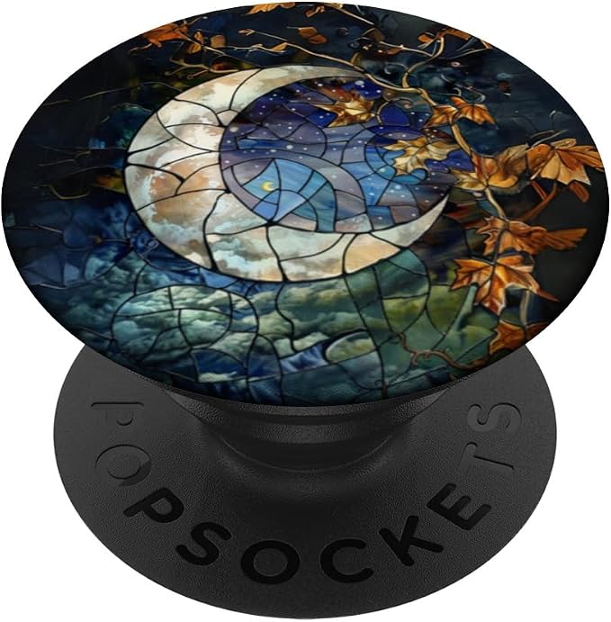 Celestial Halloween Mosaic Stained Glass Aesthetic PopSockets Adhesive PopGrip