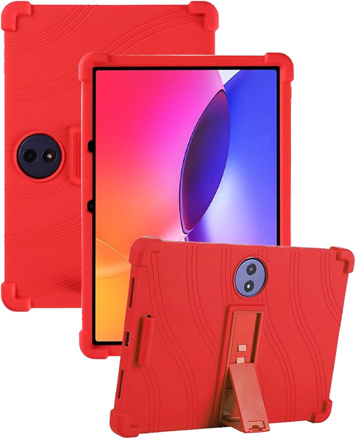 Case for TCL TAB A1 Plus Android Tablet 12.2 Inch (Dark Black) | (Model 9445X) Soft Silicone Kids Friendly Protective Cover with Adjustable Stand Drop-Proof