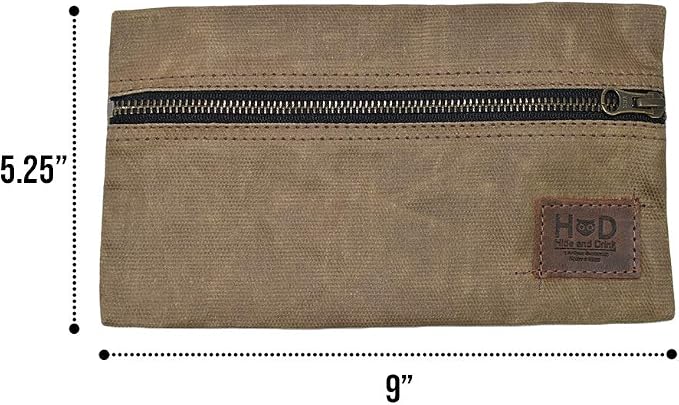 Hide &amp Drink All Purpose Utility &amp Charger Case for MacBook iPad &amp Laptop Handmade from Waxed Canvas (Charcoal Black)