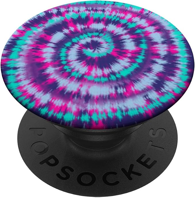 Boho Hippie Tie Dye Pattern | Purple Teal Pink Spiral PopSockets Adhesive PopGrip