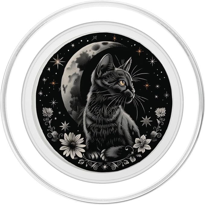 Moon Phase Astronomer Cat Lover Astronomy Stargazer PopSockets PopGrip for MagSafe