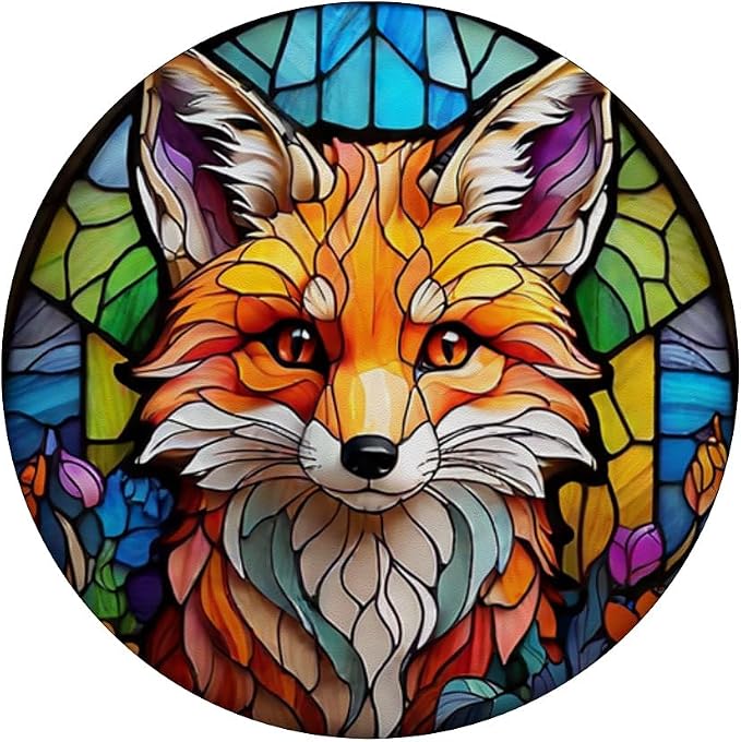 Stained Glass Red Fox PopSockets Adhesive PopGrip