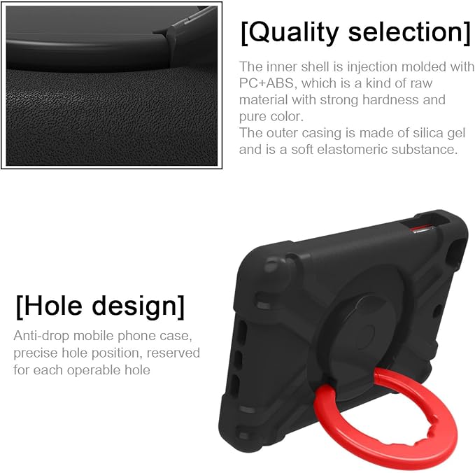 AKABEILA Compatible with Amazon Fire HD 8 2020/2022 Tablet Case，Rugged Kids Case with Stand Lightweight Shockproof Kids Friendly Tablet Cover Black