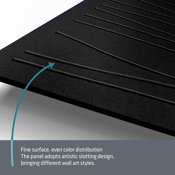 UMIACOUSTICS 6 PCS Sound Proof Panels,47.2 x 23.6 Inches Sound Absorbing Panels,Decorative Acoustic Panels in Art Curve Shaped Black Color