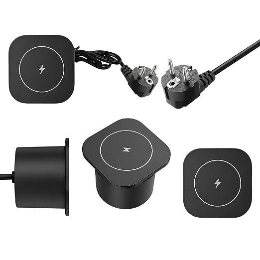 15W Black Flush Mount Wireless Charger Fast Charging Pad