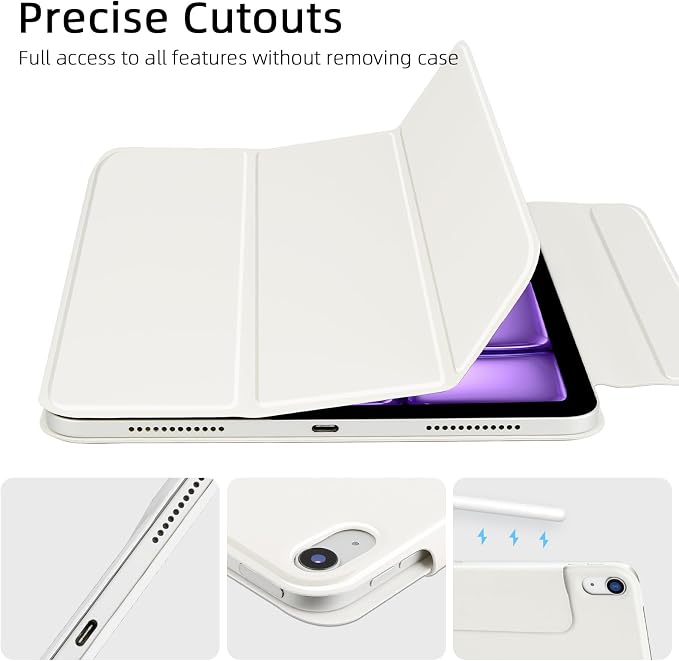 for iPad Air 13 inch M4/M3/M2 Case (2026/2025/2024Model A3268/A3269/A3271) Auto Sleep/Wake and Magnetic Closure Slim Trifold Stand Case PU Leather Cover Support Apple Pencil Pro Black