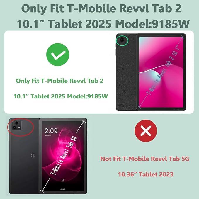 Case for T-Mobile Revvl Tab 2 Tablet - Folio Premium PU Leather Protective Stand Cover with Auto Sleep/Wake Almond Blossom