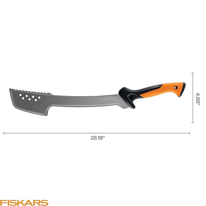Fiskars Machete Knife, Machete For Cutting Trees, Heavy Duty, 18-Inch Bushcraft Axe Branch Cutter with Rust-Resistant and Low-Friction Blade Coating and Nylon Sheath