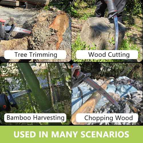 9"/12"/15" Arc Edge Reciprocating Saw Blade, 7TPI Japanese Teeth with Curved Edge Wood Pruning Saw Blades for Tree Trimming, Wood Cutting (3 Pack)