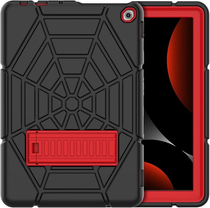 Grifobes (for 13th/11th Generation 2023/2021 Release) Tablet 10/10 Plus Tablet 10 Kids/Kids Pro 3-in-1 Heavy Duty Shockproof Rugged Protective Cover with Stand (Black+Red+Red)
