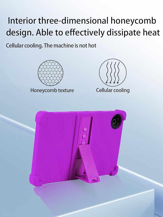 for Evermyth 10 Inch Android 15 OS GMS Certified Tablets CaseUYRUREL Soft Silicone Adjustable Stand Cover Lightweight Kids FriendlyBlack.