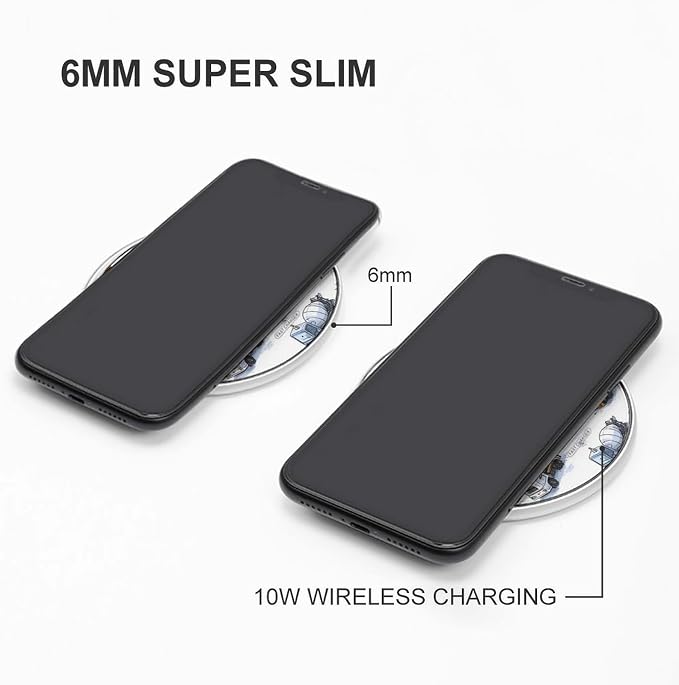 Excavator Tractor Machinery Trucks Print Wireless Charger SlimWireless Charging Pad Anti-Slip Charger Mat for Men Women