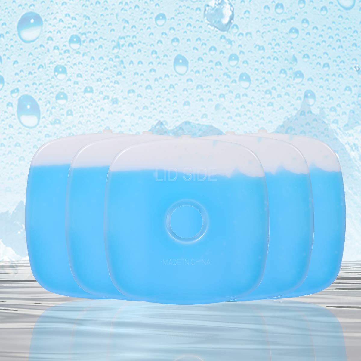 Cold Ice Pack Brick Reusable Long Lasting Cool Slim Thin Freezer Pack Cooler for Lunch Boxes Bag