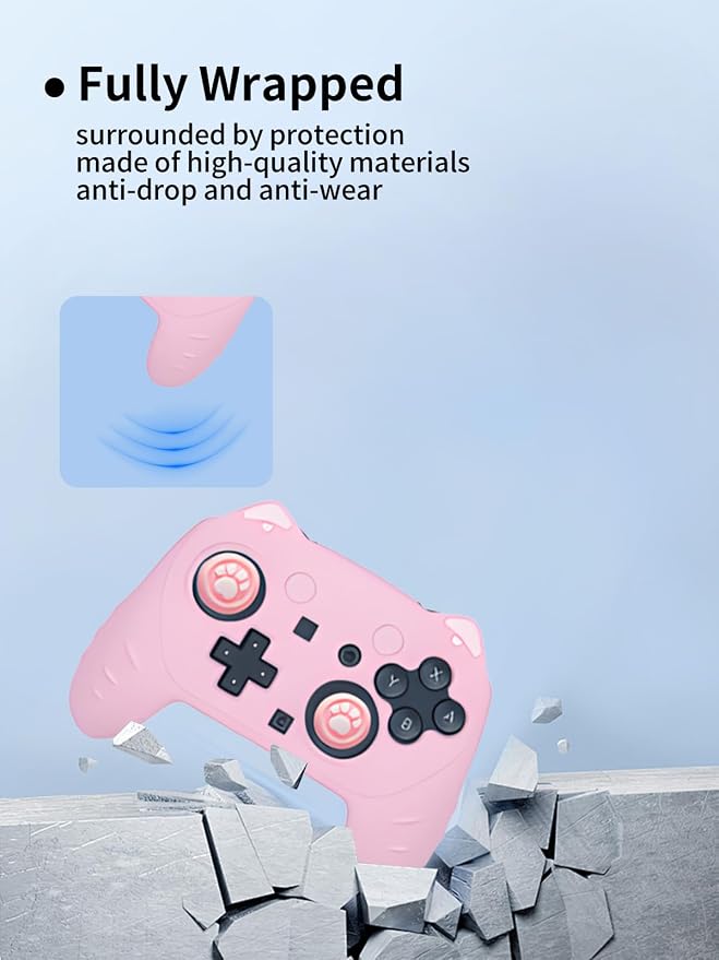 Case for Nintendo Switch 2 Pro ControllerUYRUREL Premium Sillence MaterialShock-Absorbing and Anti Drop Protection Soft Shellwith Stickers and Thumb GripsBlack.